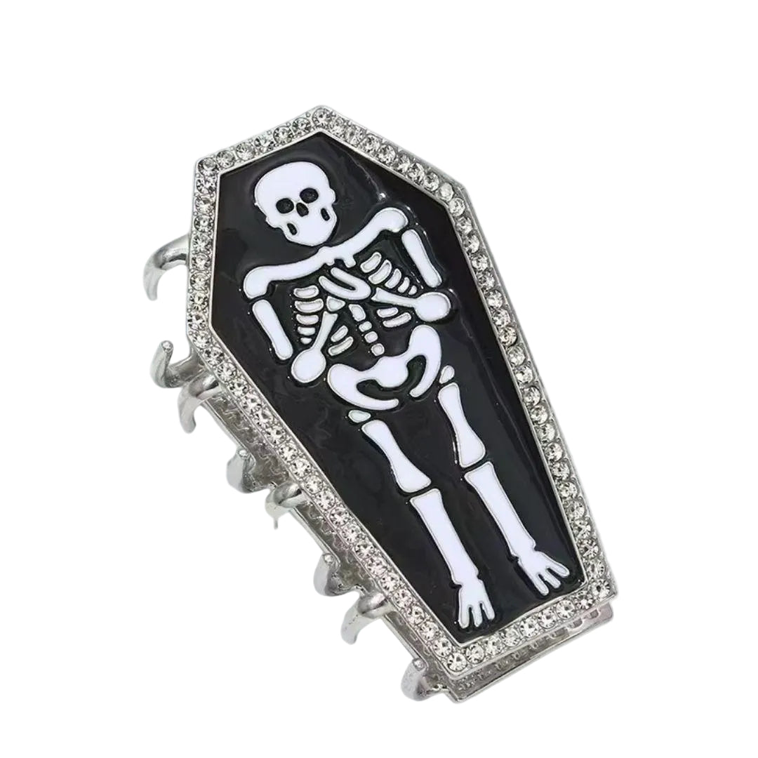 1 piece halloween skeleton coffin hair claw clip