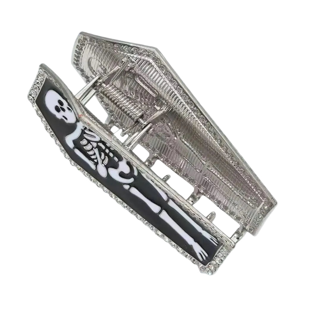 1 piece halloween skeleton coffin hair claw clip
