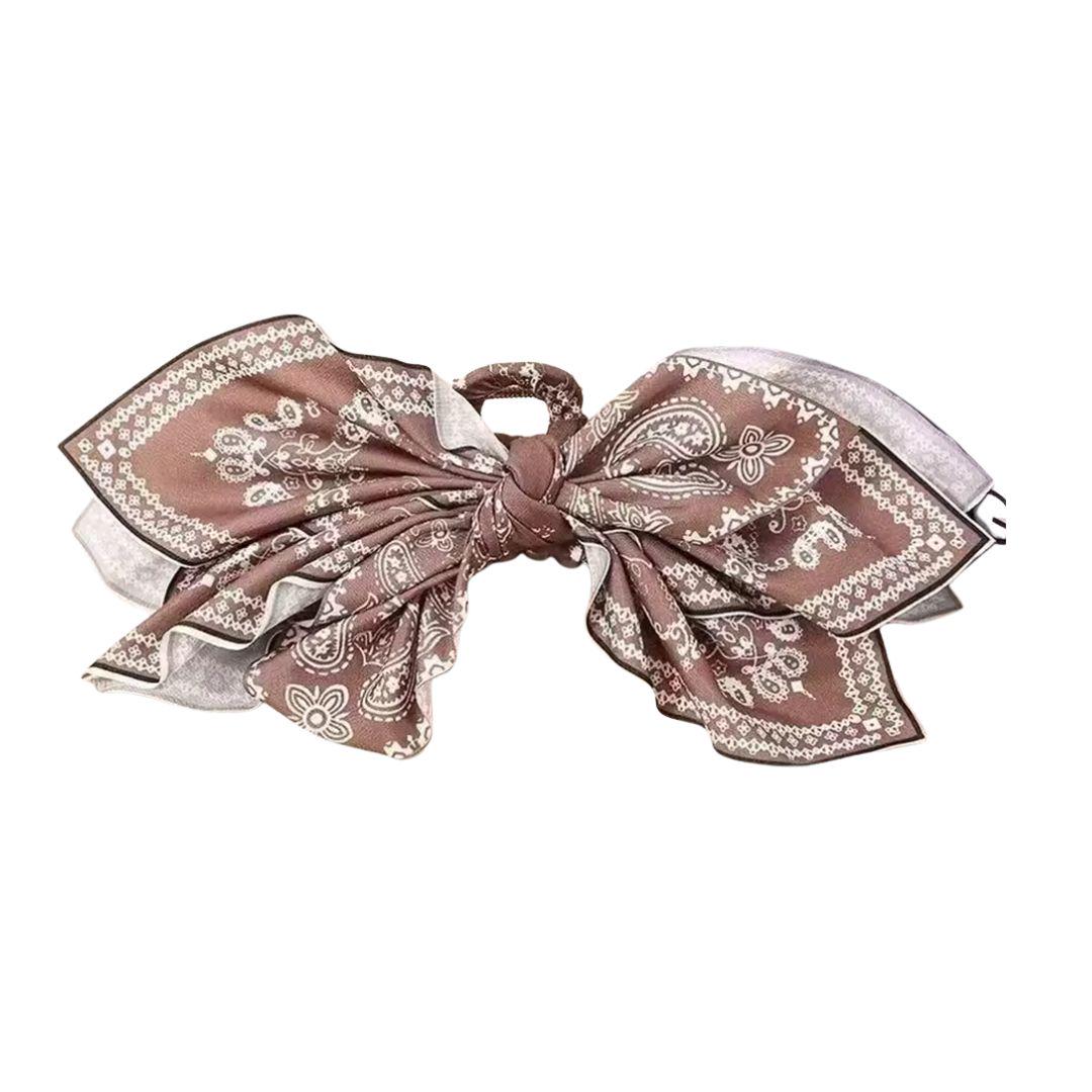 Boho Bow Bandana Hair Claw Clip