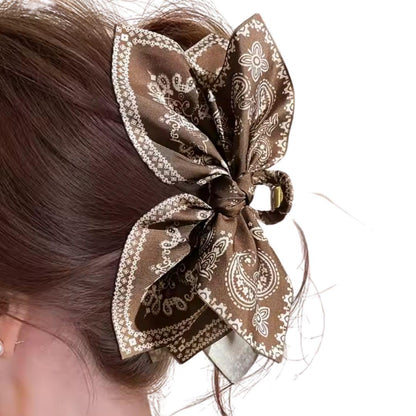 Boho Bow Bandana Hair Claw Clip
