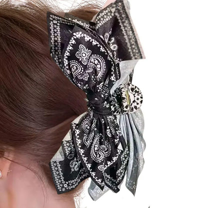 Boho Bow Bandana Hair Claw Clip