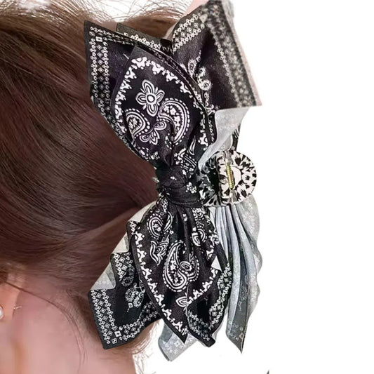 Boho Bow Bandana Hair Claw Clip