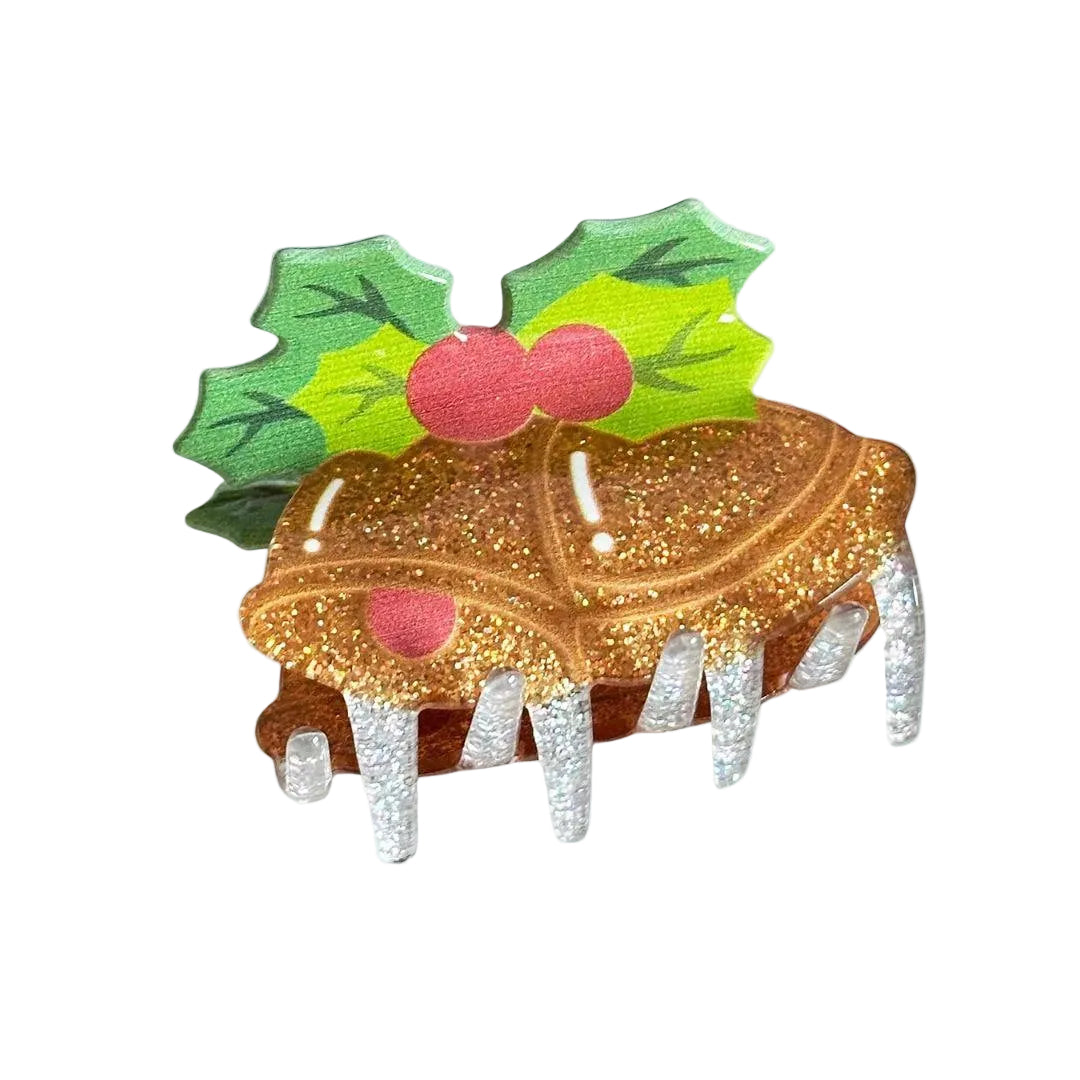 Christmas bells hair claw clip