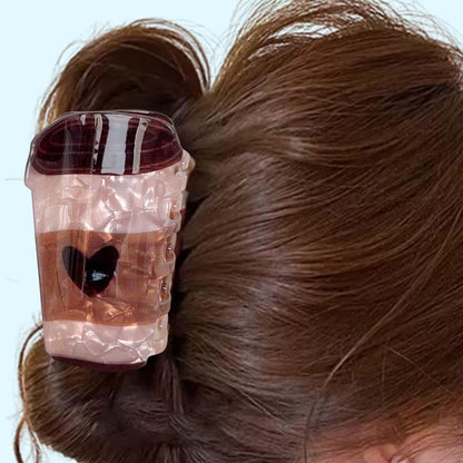 Coffee cup hair claw clip