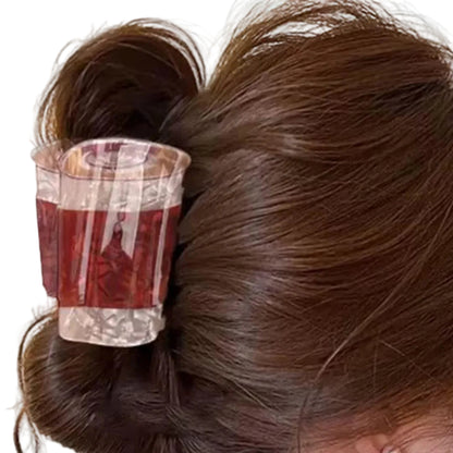 Coffee cup hair claw clip