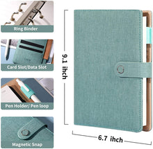 Load image into Gallery viewer, Faux Cloth Cover A5 Teal journal