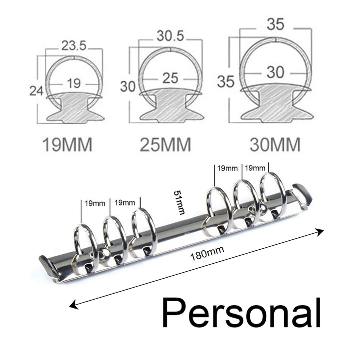 Moterm Personal/ PW Size Metal Spiral Rings Binder Clip With 2 Pairs of Screws