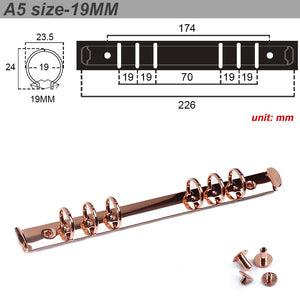 Moterm A5 Size Metal Spiral Rings Binder Clip With 2 Pairs of Screws