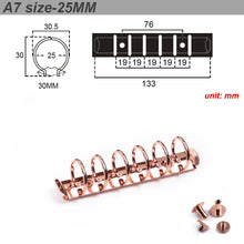 Load image into Gallery viewer, A7 Size Metal Spiral Rings Binder Clip With 2 Pairs of Screws