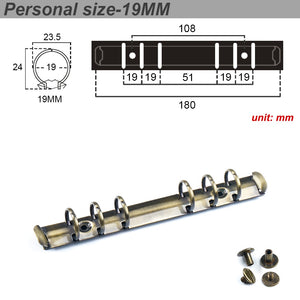 Moterm Personal/ PW Size Metal Spiral Rings Binder Clip With 2 Pairs of Screws