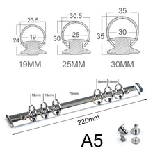 Load image into Gallery viewer, Moterm A5 Size Metal Spiral Rings Binder Clip With 2 Pairs of Screws