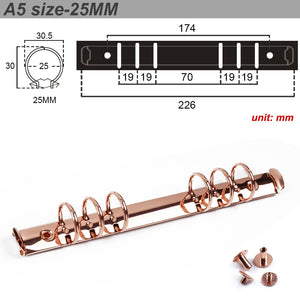 Moterm A5 Size Metal Spiral Rings Binder Clip With 2 Pairs of Screws