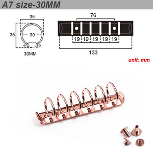 A7 Size Metal Spiral Rings Binder Clip With 2 Pairs of Screws