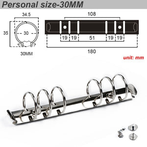 Moterm Personal/ PW Size Metal Spiral Rings Binder Clip With 2 Pairs of Screws