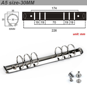 Moterm A5 Size Metal Spiral Rings Binder Clip With 2 Pairs of Screws