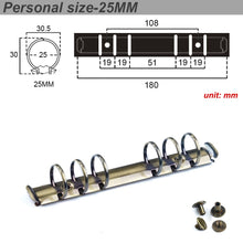 Load image into Gallery viewer, Moterm Personal/ PW Size Metal Spiral Rings Binder Clip With 2 Pairs of Screws