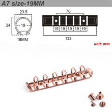 Load image into Gallery viewer, A7 Size Metal Spiral Rings Binder Clip With 2 Pairs of Screws