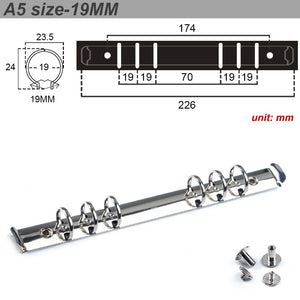 Moterm A5 Size Metal Spiral Rings Binder Clip With 2 Pairs of Screws