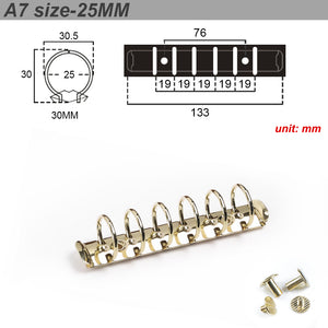 A7 Size Metal Spiral Rings Binder Clip With 2 Pairs of Screws