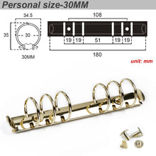 Load image into Gallery viewer, Moterm Personal/ PW Size Metal Spiral Rings Binder Clip With 2 Pairs of Screws