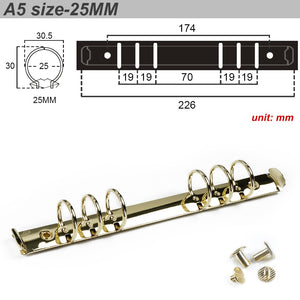 Moterm A5 Size Metal Spiral Rings Binder Clip With 2 Pairs of Screws