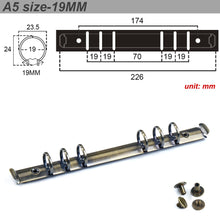 Load image into Gallery viewer, Moterm A5 Size Metal Spiral Rings Binder Clip With 2 Pairs of Screws