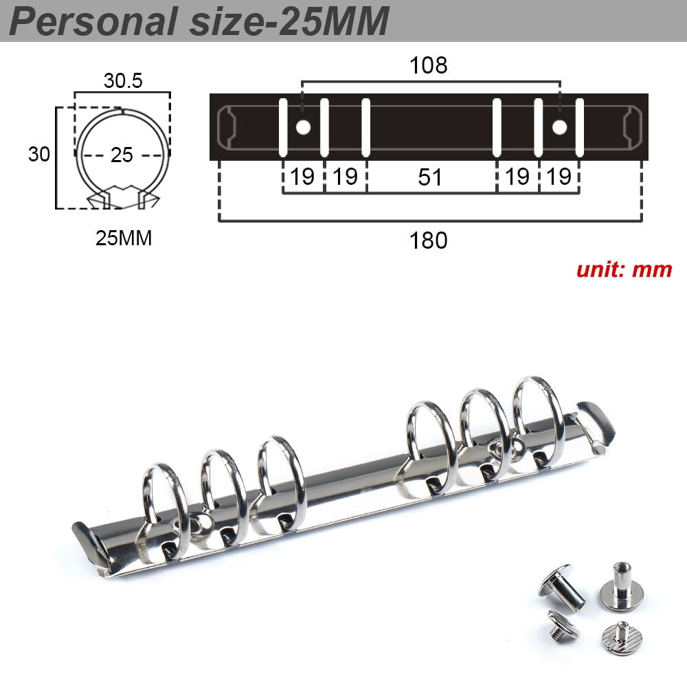 Moterm Personal/ PW Size Metal Spiral Rings Binder Clip With 2 Pairs of Screws