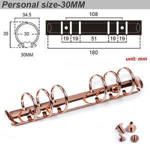 Moterm Personal/ PW Size Metal Spiral Rings Binder Clip With 2 Pairs of Screws