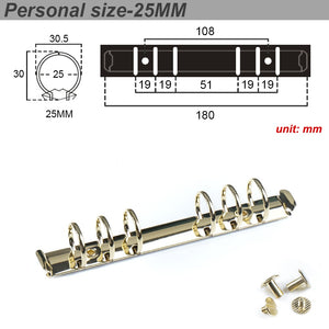 Moterm Personal/ PW Size Metal Spiral Rings Binder Clip With 2 Pairs of Screws