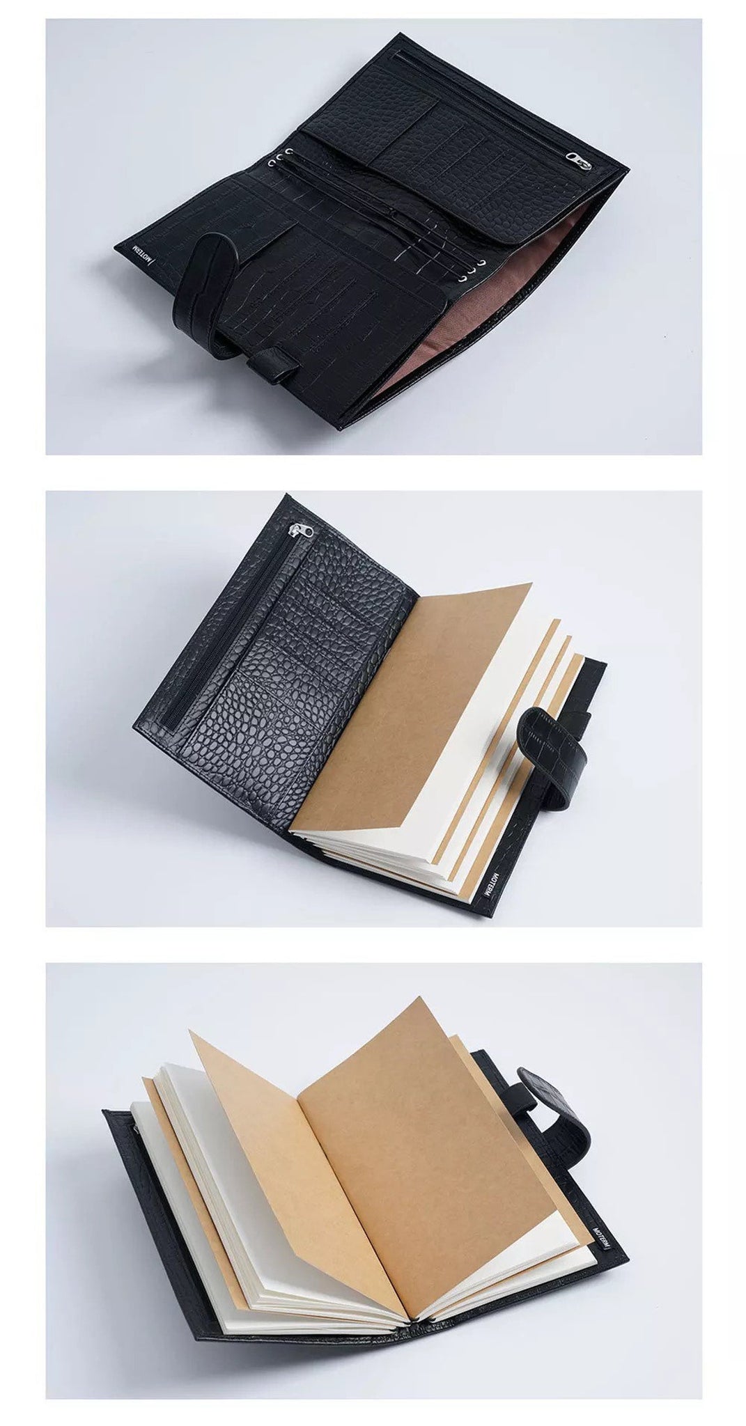 Moterm Croc Companion Travel Journal Standard Size Notebook (Black) –  Glitterdco
