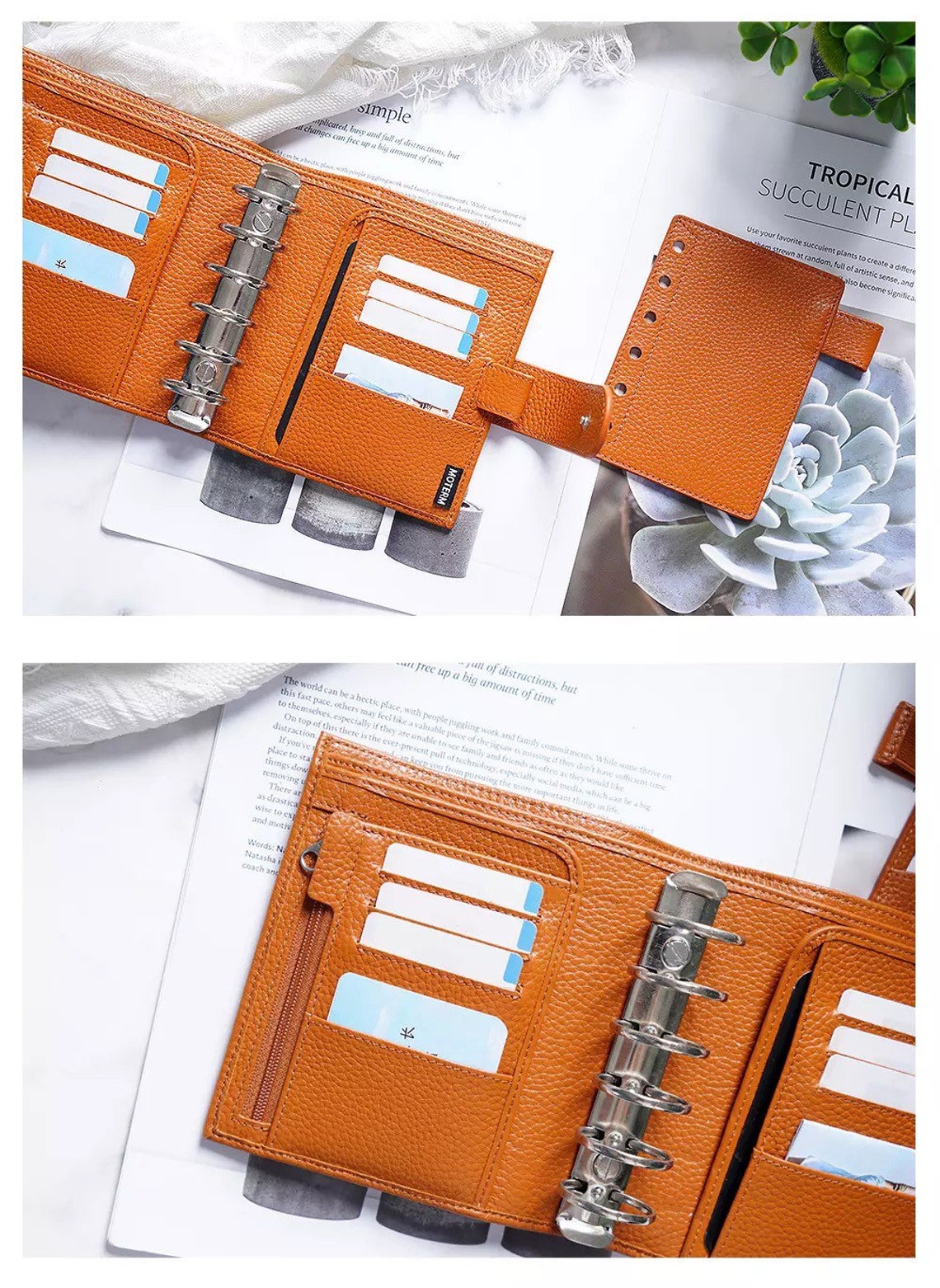 Moterm A7 Pocket 2.0 Litchi Luxe 30mm Rings Planner