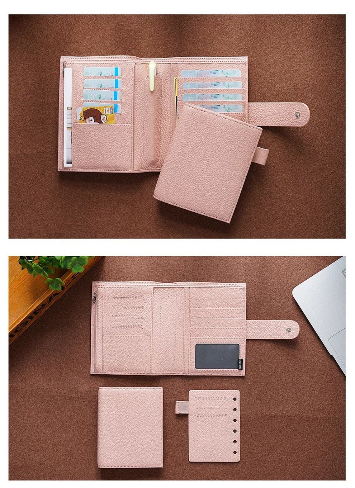Moterm A7 leather journal Pocket Versa 3.0 (Pink)