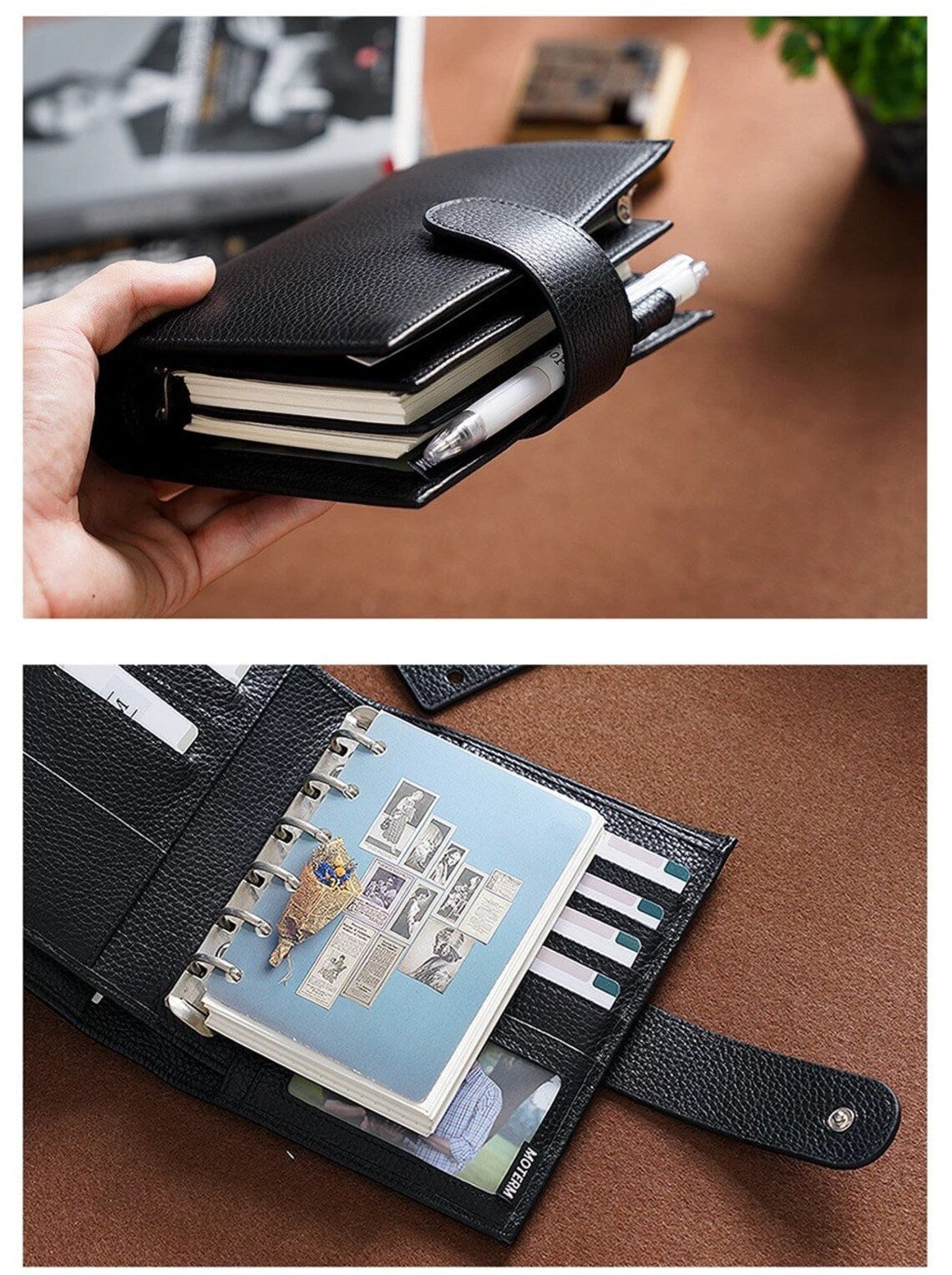 Moterm A7 leather journal Pocket Versa 3.0 (Black)