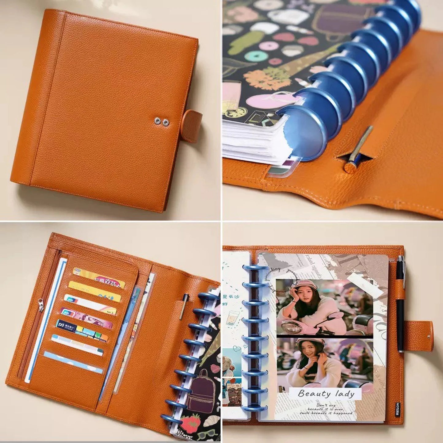 Moterm Genuine Leather Discbound Planner Cover