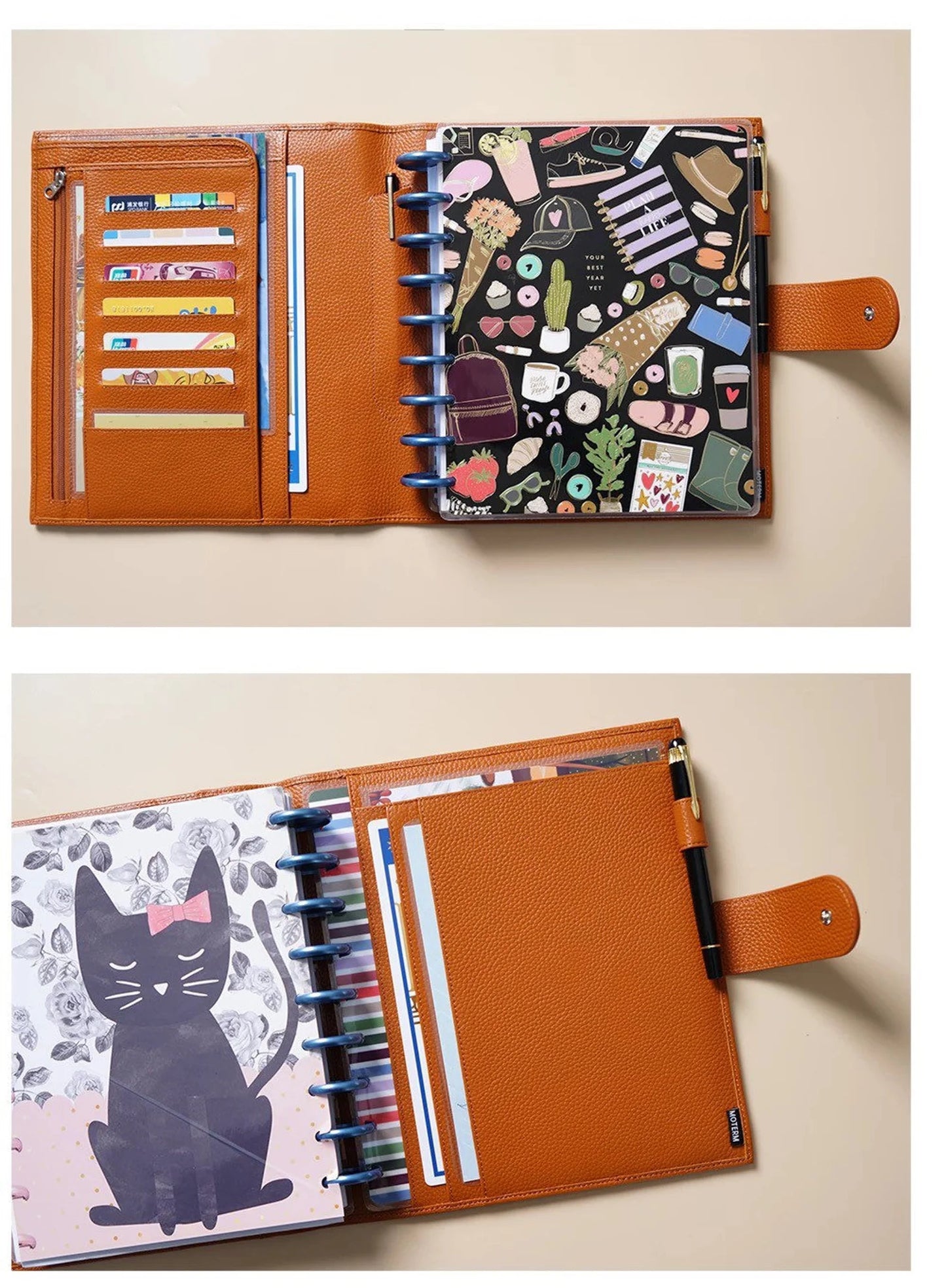 Moterm Genuine Leather Discbound Planner Cover