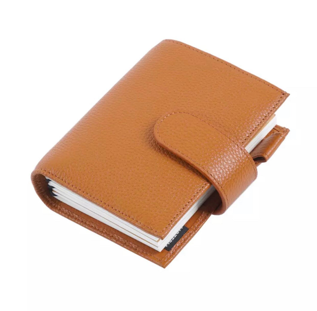  Moterm Companion Traveler's Notebook Cover - Upgraded Design  with Back Pocket (Passport Size, Pebbled-Chocolate) : Office Products