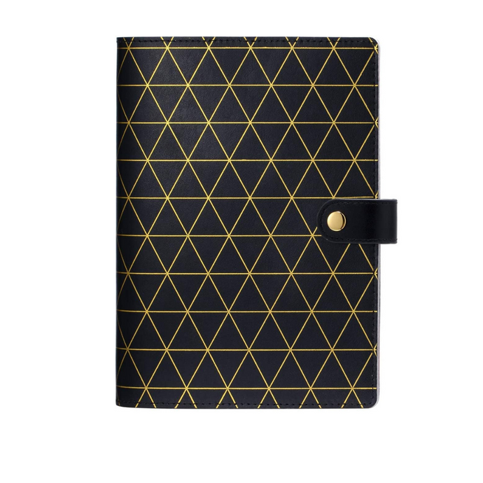 Black aztec Leather A6 personal size journal